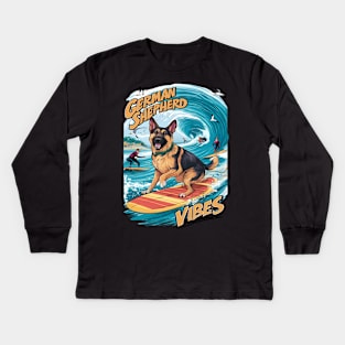 Surfing Shepherd: A Tropical Adventure Kids Long Sleeve T-Shirt